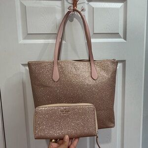 Kate Spade Glitter Tote Bag and Wallet